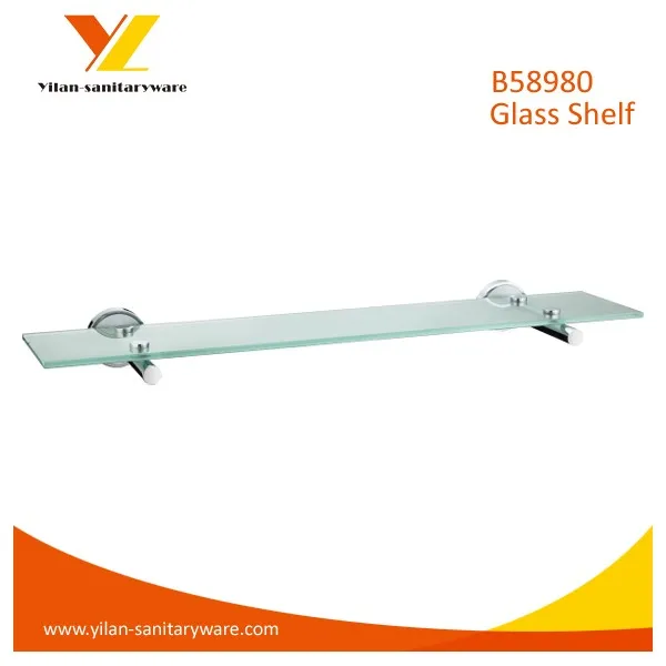 Лучшая Цена Настенный Ванной Стеклянная Полка с Кронштейн Латунный