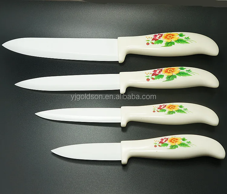 different types of ceramic knife with silicone handle