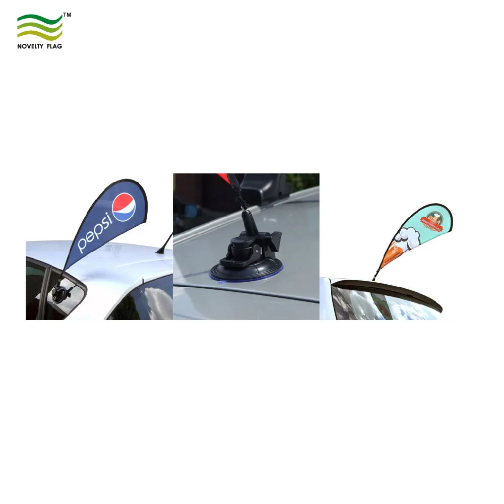 high quality suction cup holder advertising flying teardrop car window flag