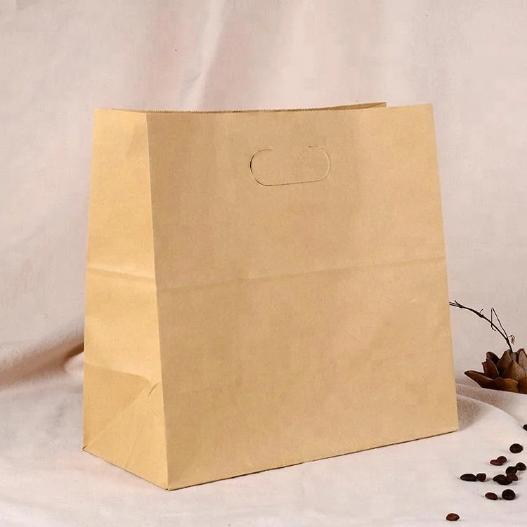 Custom printing fast food takeaway kraft paper bags