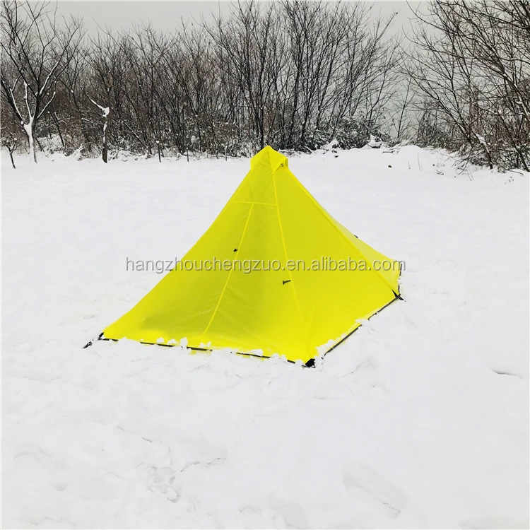 Ultralight Pyramid Snow Tent,CZX-245B Ultralight Waterproof Double Layers 2~3 Person Pyramid Tent for Four Season Camping