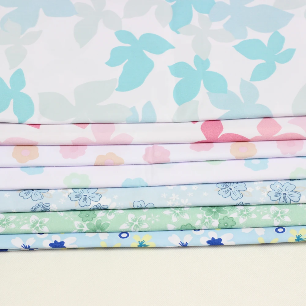 
print green blue flower T/C 65/35 23*23 104*61 plain poplin fabric of clothing 