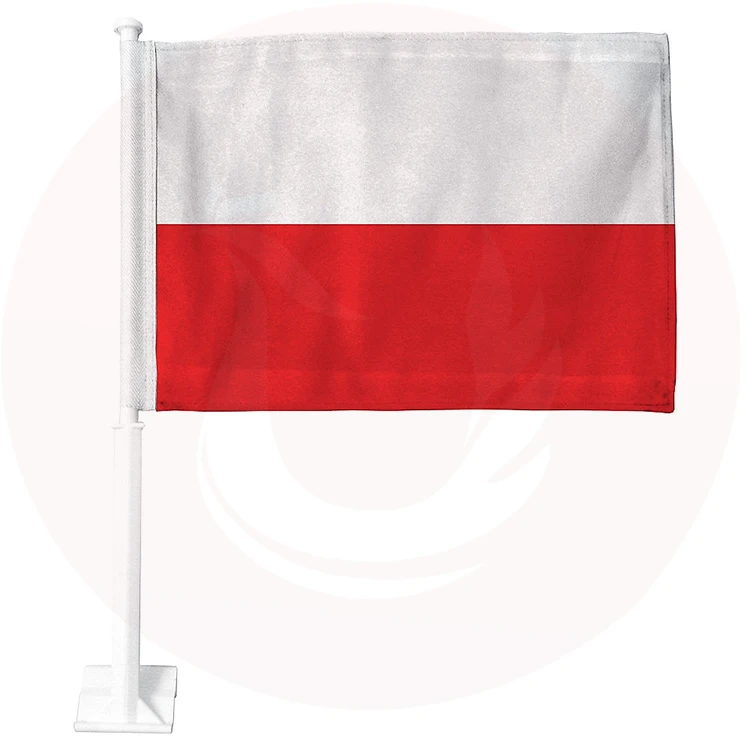 
Custom 12x18 Inches Size Of Poland Car Window Flag For Decoration 