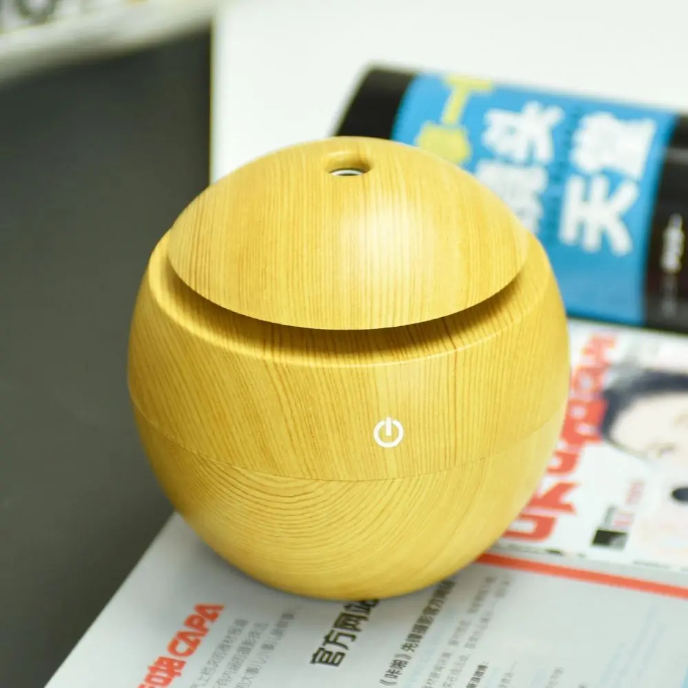 JanueLife Alibaba new products 130ml Wood Grain mini USB UFO shape humidifier, mini USB aroma diffuser