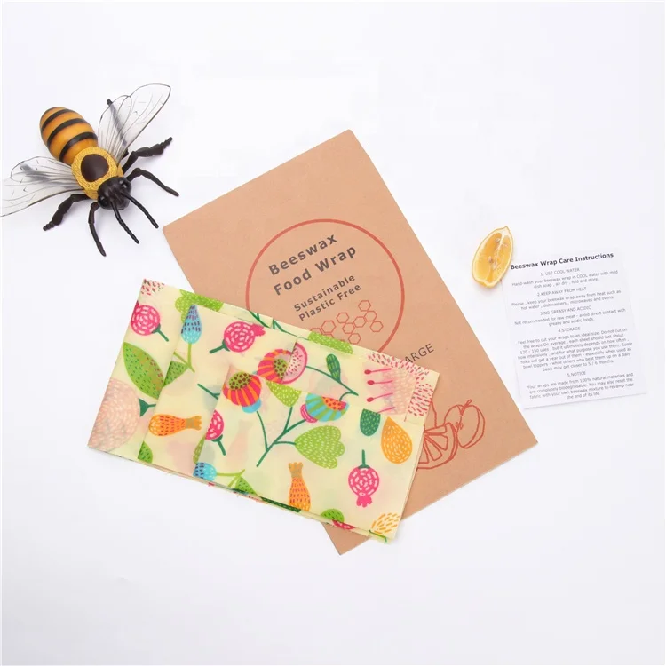 
High Quality waterproof Reusable Storage Beeswax Food Wraps 