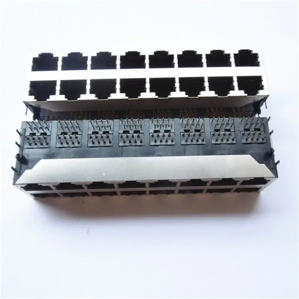 2X8 несколько портов rj45 сетевой разъем 8pin экранированный без светодиодов