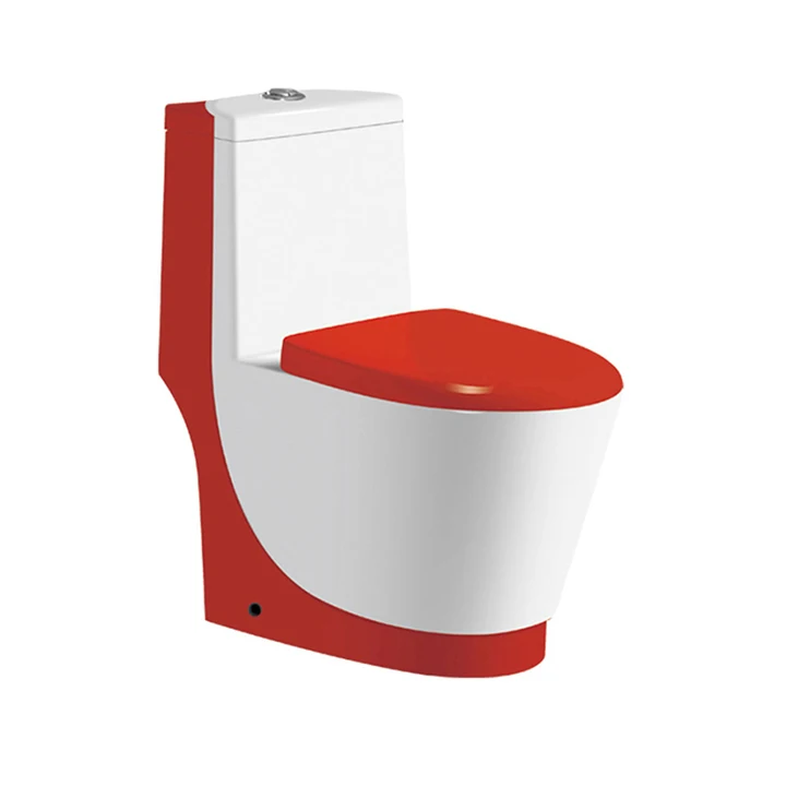 One Piece WC Bathroom Ceramic Toilet in Red Color