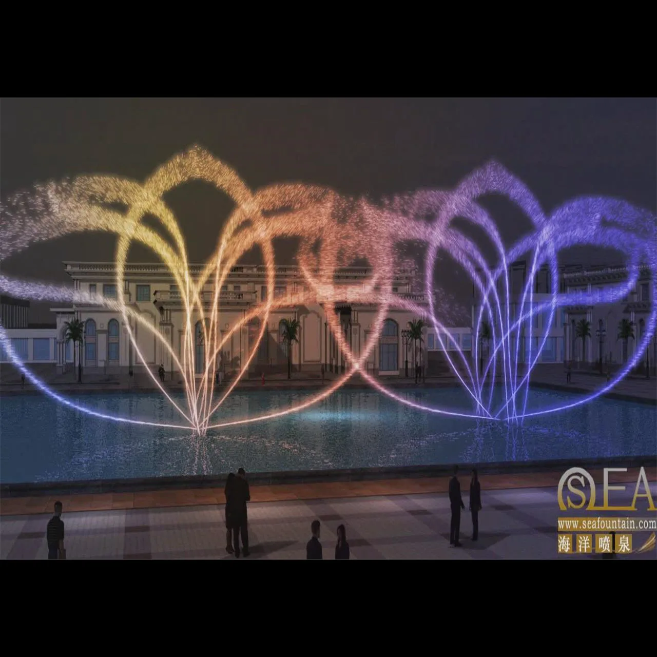 Multicolored shining manufacturer multimedia fountain Chinese experienced factory