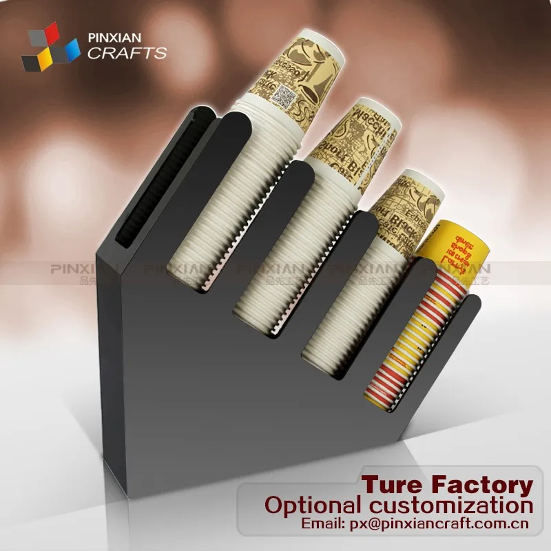 Coffee tea shop receptionRefined stainless steel sub-cup paper cup holder hand-made coffee cup dispenser