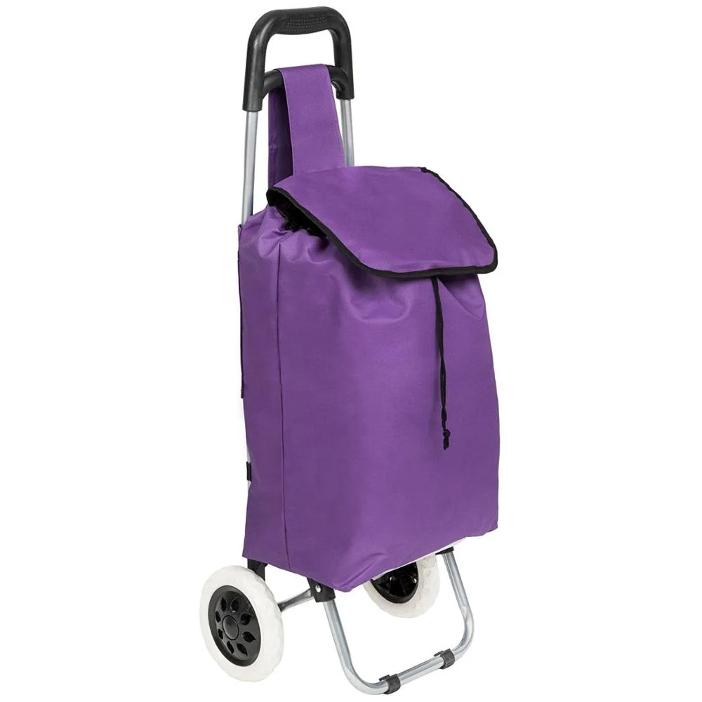 2019 new style Foldable pack roll folding plastic shopping trolley with wheels