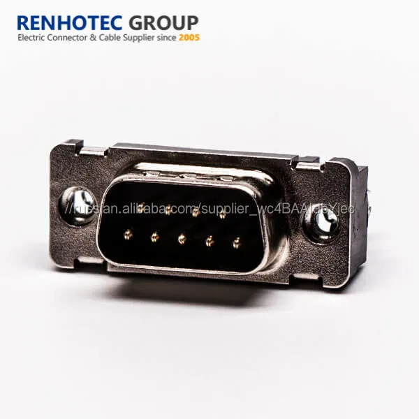 DB Male Nickel Zinc Alloy 180 Degree 9pin D-sub PCB Connector