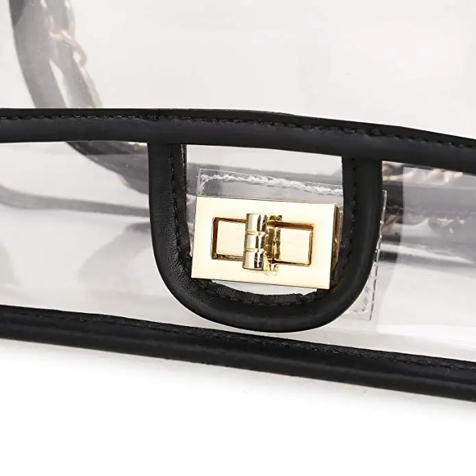 Прозрачный женский кошелек из ПВХ, Сумка с поворотным замком, квадратная сумка, кошелек, сумка на плечо с цепочкой