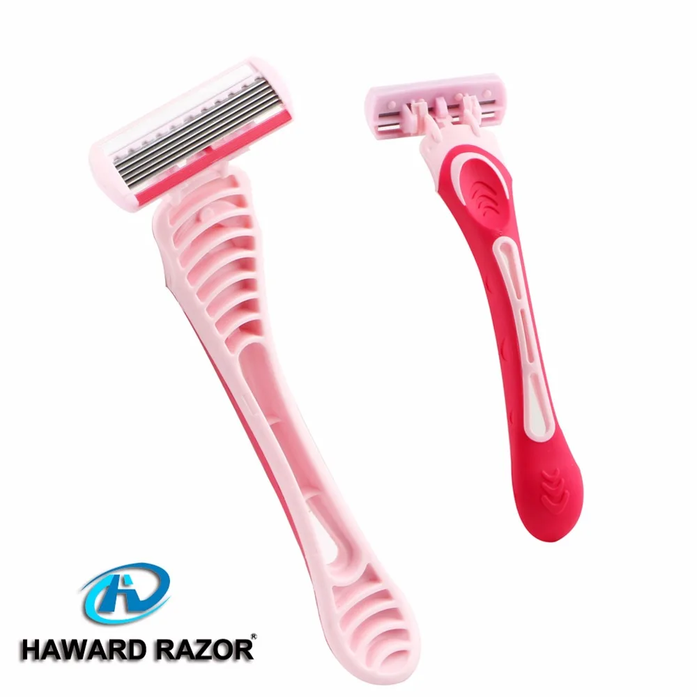 Disposable 6 blade shaving razor blades for women