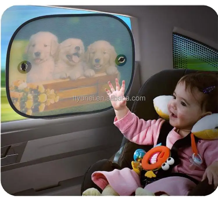 Nylon mesh suction cup car side cartoon  window baby sun shade