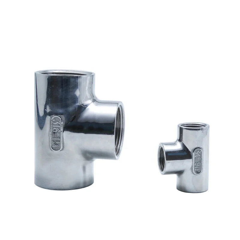 
ss304 stainless steel tee Stainless Steel Tee 3 way Female Stainless Steel 304 Threaded Pipe Fitting 