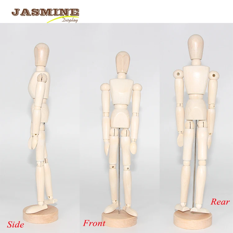 Manikin Movable Limbs Adjustable Human Mannequin Artists Wooden Ready to Ship 30cm Stand Men Wood Wig Stand with Head for Adults