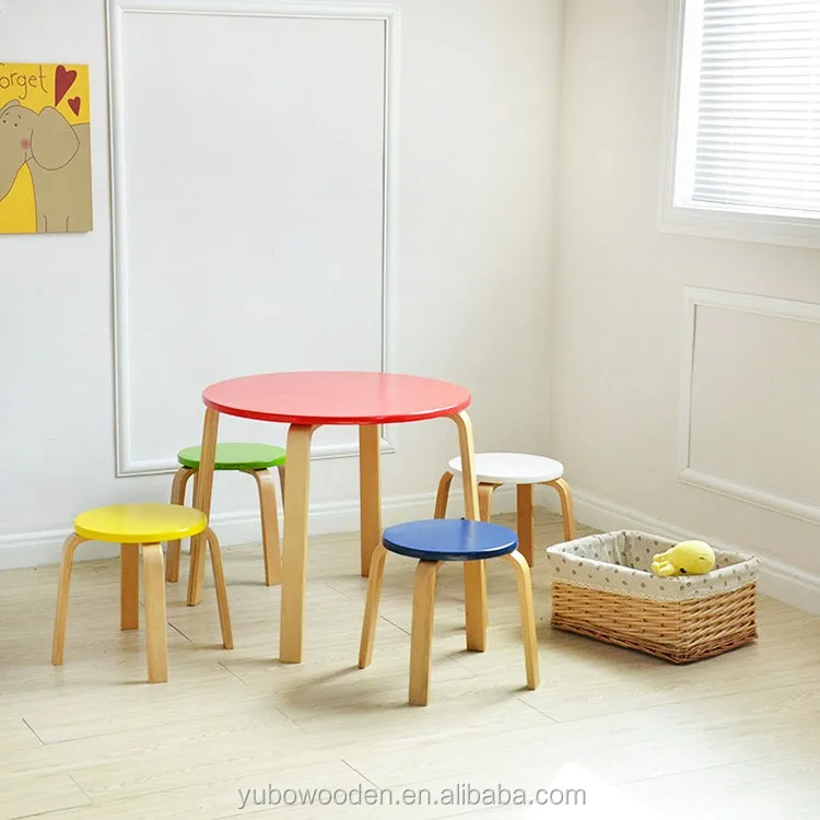 
children wooden study round stool chair agent 