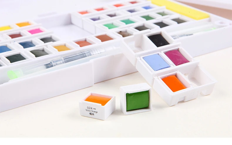 
12/18/24/36 Color travel portable solid paint watercolor pen with water tank Watercolor pen painting watercolor paint set 48 