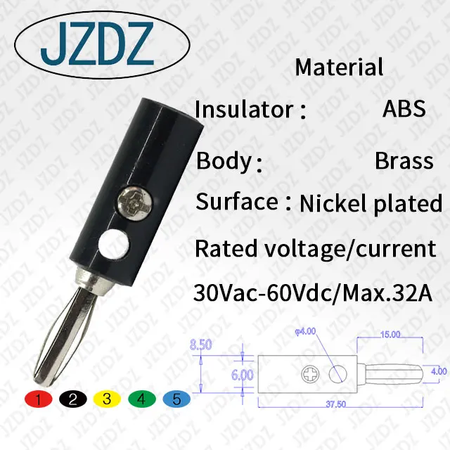 JZDZ J.10016 4mm banana plug,four blade weld type ,DIY, audio connector adaptor