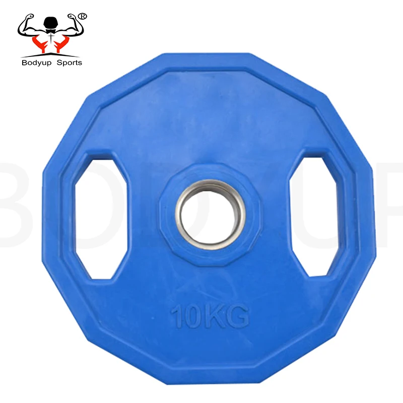 Gym Training Two Grips Rubber Coated Dodecagon Weight Plates