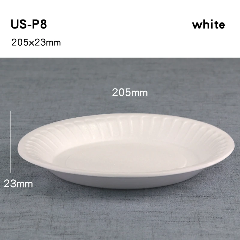 
wholesale 8 inch Disposable ps food grade plastic foam large plastic round tray party plate wedding and salad packaging 