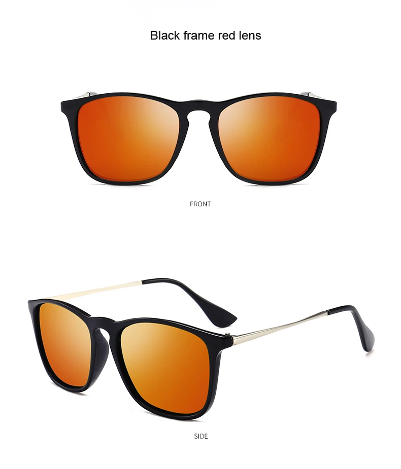 
2019 New fashion polarized sunglasses men square frame band design classic vintage sun glasses yellow night vision lens 