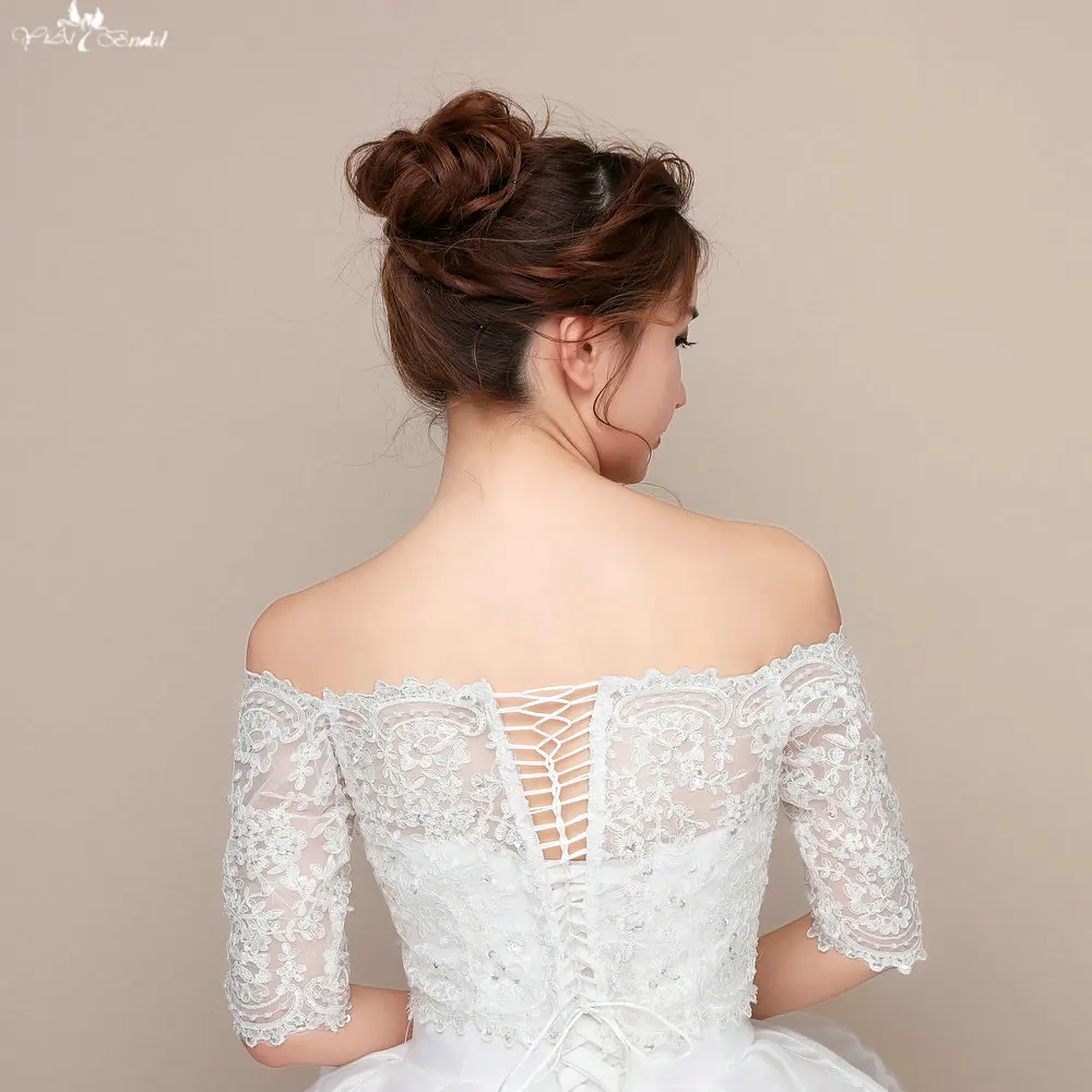 LZP090 Off Shoulder Long Sleeve Sequin Fabric Bolero Jacket Bolero Wedding