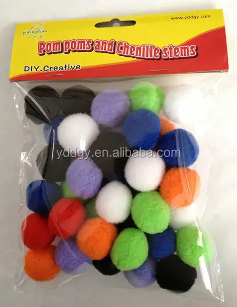 beautiful yellow pom pom with high quality low price for Christmas decorations