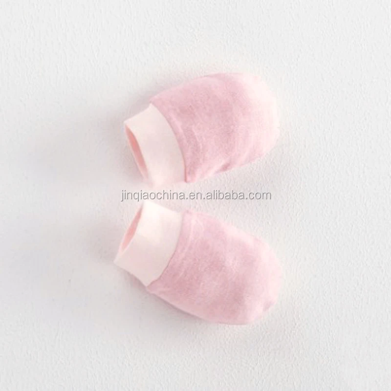 Lovely printed cotton 0-3 months newborn anti scratch baby cheap mittens