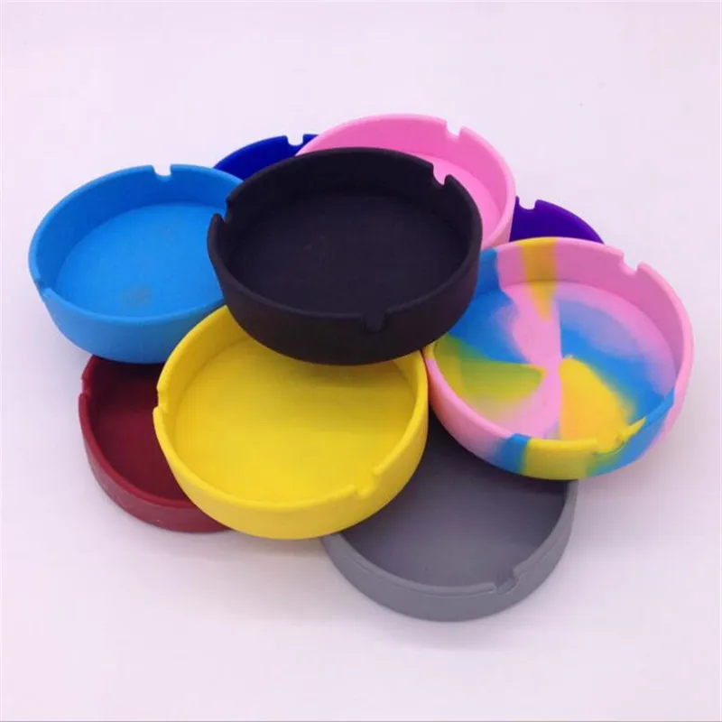 
Cigar Rubber Silicone Ashtray Cinzeiro Smokeless Soft Eco-Friendly Pocket Round Shatterproof Ashtray Hot Sale on Amazon Ebay 