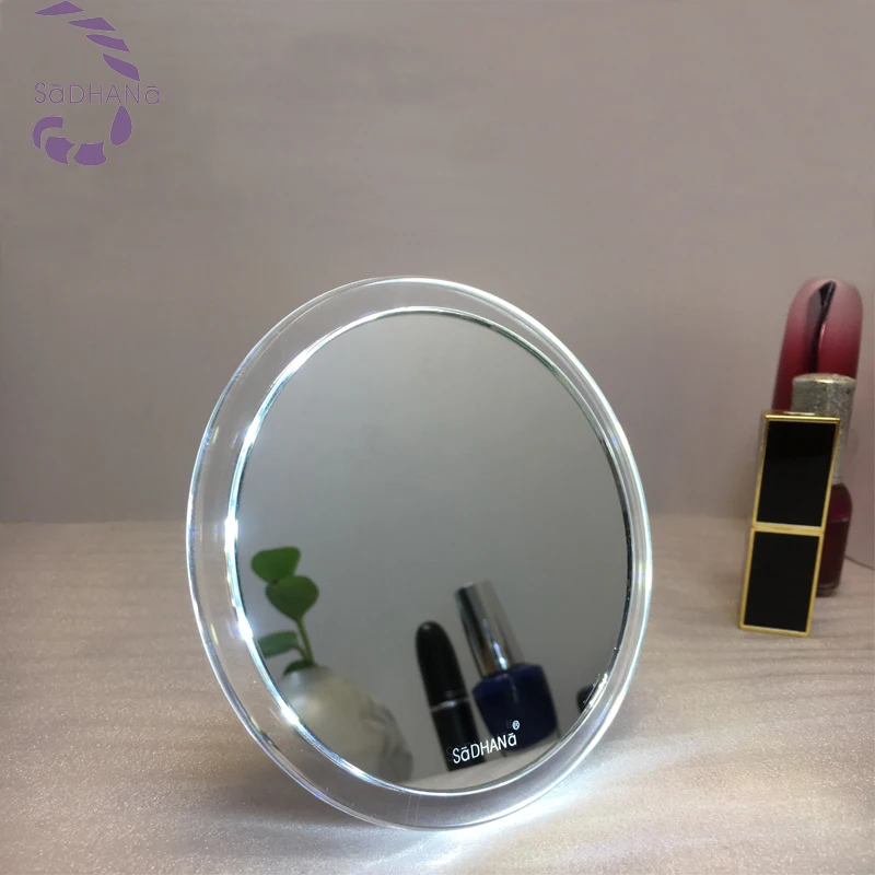 pocket lighting mirror foldable portable led mirror makeup mirror with different light color