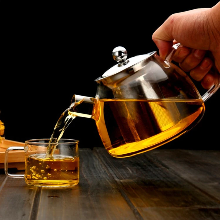 Glass Teapot With Stainless Steel Infuser 600Ml Glass Teapot