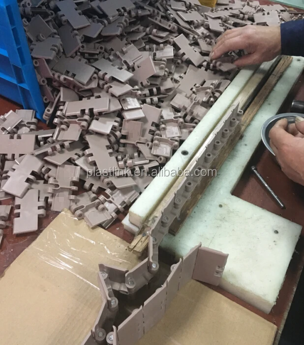 Plast Link 1080A sushi food assembly line 360 degree rotating plastic flex conveyor chain