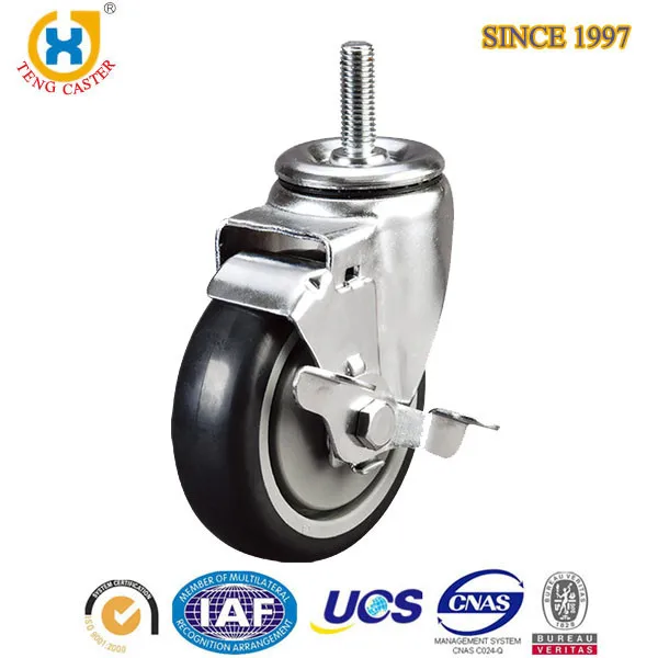 Industrial Medium Duty 3 inch Rigid TPR Top Plate Caster Wheel