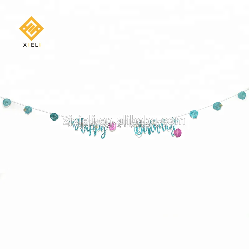 Happy Birthday Banner Mermaid Magical Sparkle 3d Shadow Happy Birthday Banner Photo Shoot Prop Party Decor Mermaid Theme