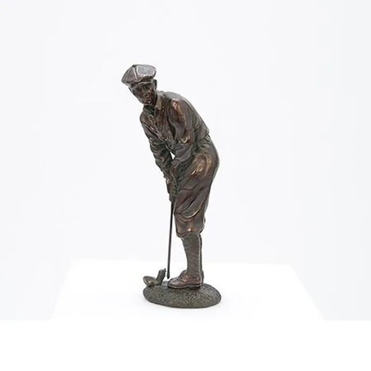 Custom Design Figurine Handmade  Resin Bronze Figure Golf Satue Home Decoration Resin Craft