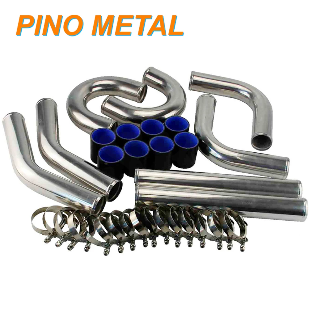 63, внешний диаметр 1,8 мм, алюминиевый интеркулер, Комплект труб для турбо труб + силикон + черный зажим