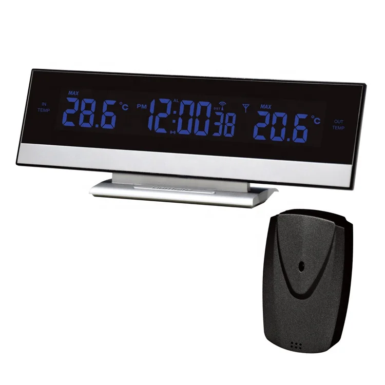 Large LED Digital Display Table Electronic Wireless Indoor Outdoor Thermometer Weather Station Alarm Clock