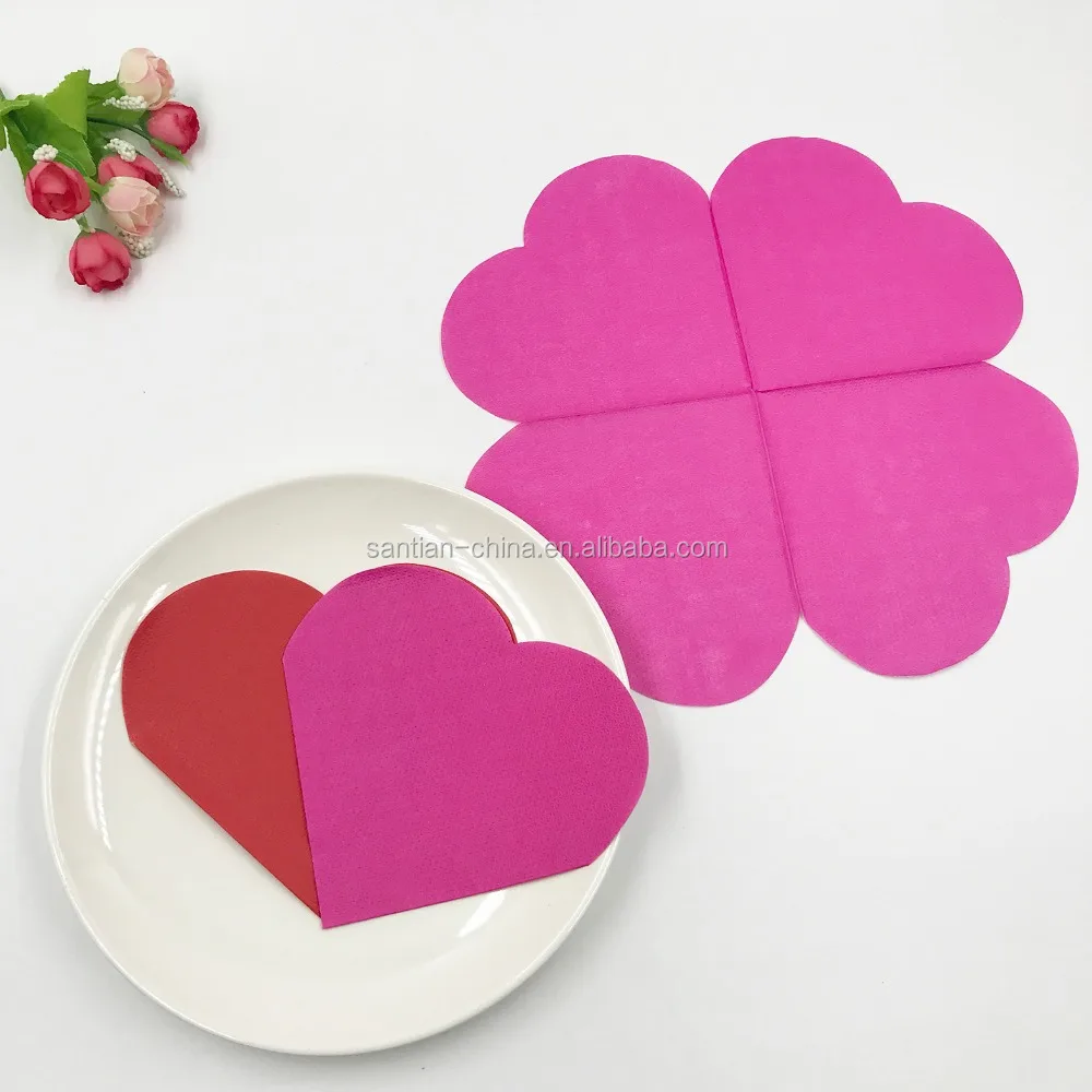 Высококачественные свадебные бумажные салфетки в форме сердца на заказ, бумажные салфетки с высечкой