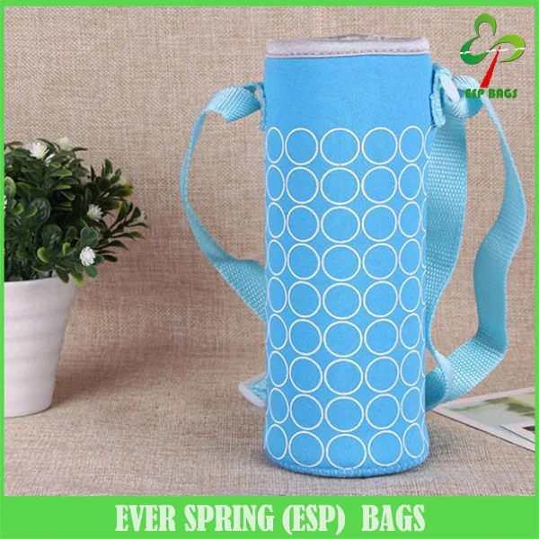 Wholesale thermos neoprene water bottle cover, protective water bottle carrier, 500ml bottle holder with shoulder strap