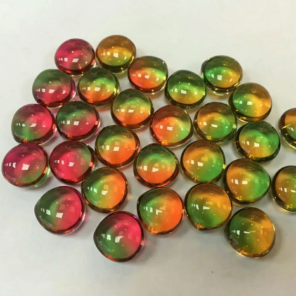 Lab Created Cabochon Gems Cut Watermelon Tourmaline Stone