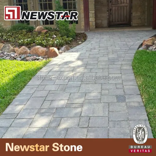 Tumbled finish flat stone pavers