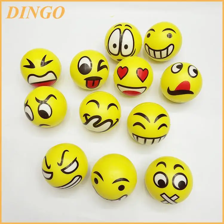 Yellow Smiley Face PU Stress Ball