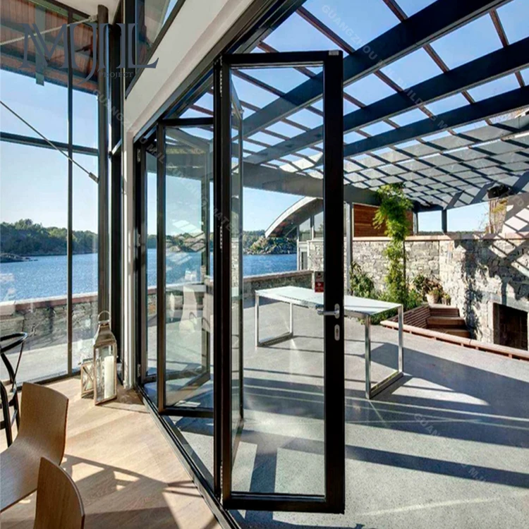 Germany brand hardware low-e glass exterior aluminum glass folding door