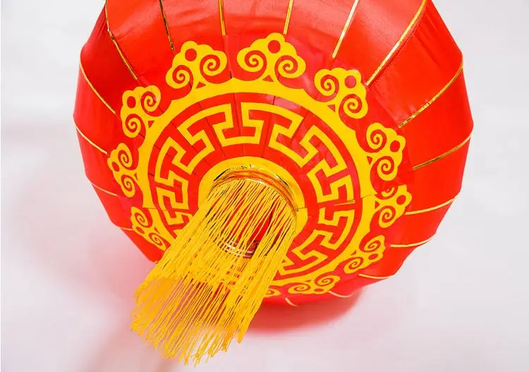 Оптовая продажа, китайские Новогодние украшения, 60 см, китайский красный Шелковый фонарь круглой формы