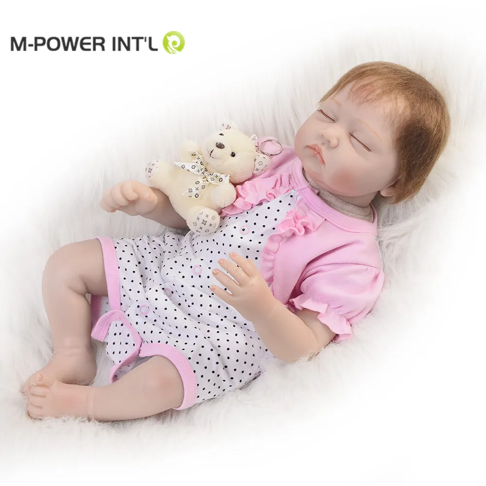 Popular children baby 22 inch doll cute silicone baby reborn dolls