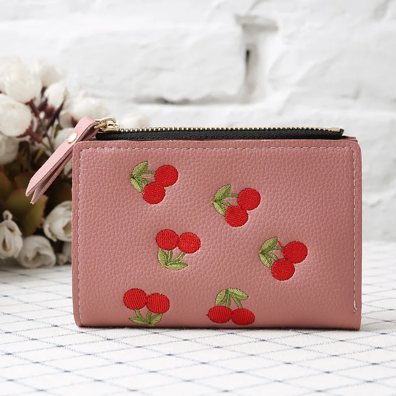 2019 New Style Hot-selling PU Leather Wallet For Women Fashional Lady Purse Cherry design