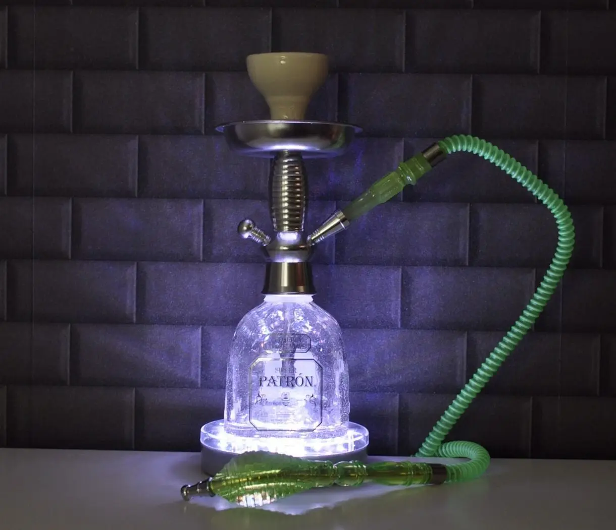 Mirror design surface High Quality Remote Controlled Led Light Base For electric hookah narghile shisha