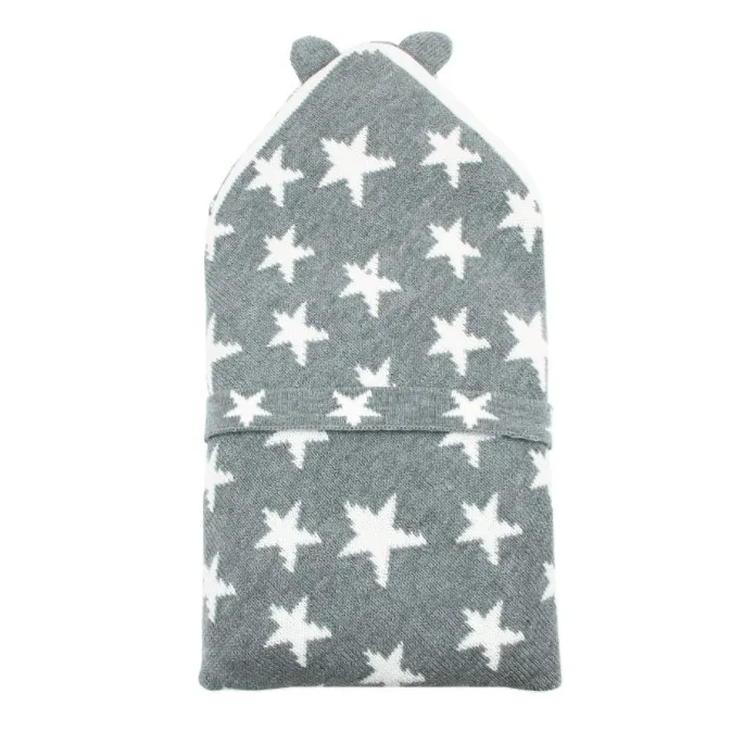 2023 China Newborn Winter Knit Star Receiving Blanket Sweater Crochet Handmade Button for Baby Sleeping Bag Baby Quilt Blanket