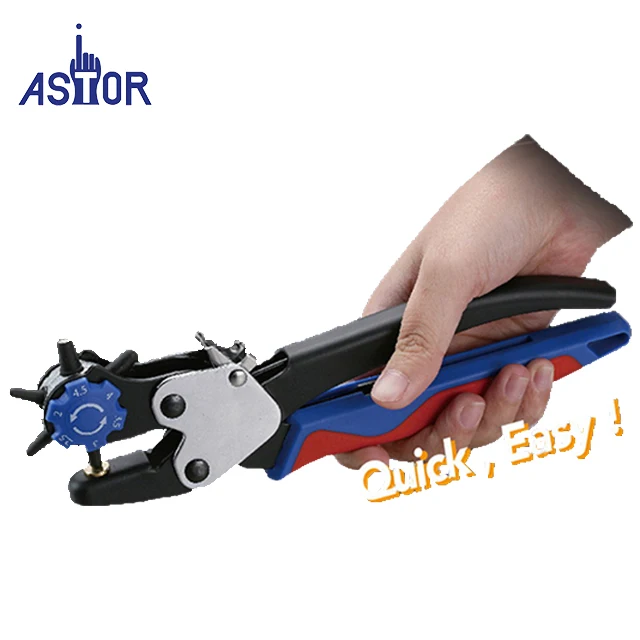 High quality 6 Sizes Revolving Hole Leather Punch Plier